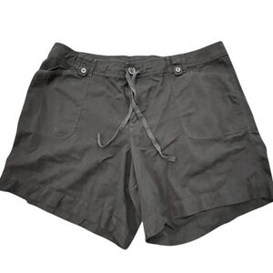 Venezia‎ Women's Size 24 Chino Shorts Solid Black 100% Cotton Pockets Casual